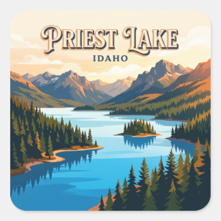 Priest Lake Coolin Idaho Vierkante Sticker