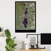 Priest Lake Idaho Satellite Poster Map (Thuiskantoor)