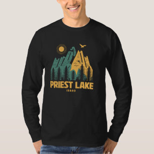 Priest Lake Mountains Idaho Wandelen Buiten Vintag T-shirt