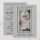 Priest met Jesus Silver Jubileum Uitnodiging (Voorkant / Achterkant)