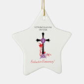 Priest Ordination Jubileum Black Cross Keramisch Ornament (Rechts)