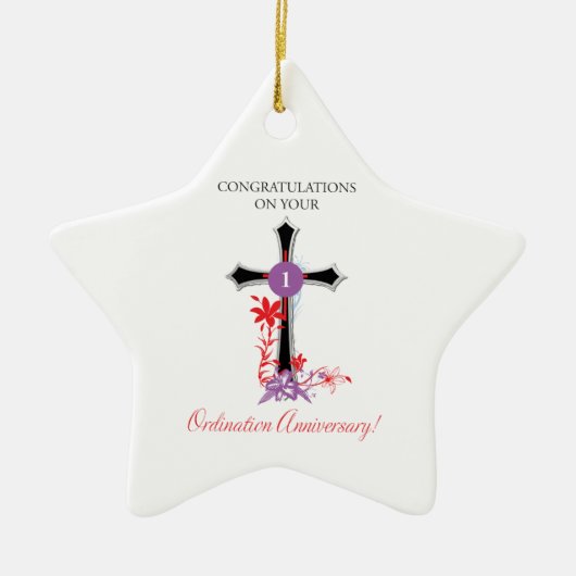 Priest Ordination Jubileum Black Cross Keramisch Ornament (Voorkant)