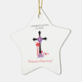 Priest Ordination Jubileum Black Cross Keramisch Ornament (Links)