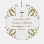 PRIEST TRADITIONAL CATHOLIC MASS CHALICE HOST KERAMISCH ORNAMENT (Achterkant)