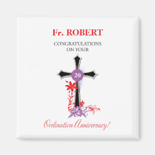 Priester 20e priesterwijding Jubileum Zwarte Kruis Magneet