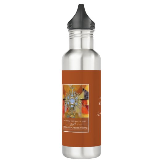 Priester 50e Ordinatie Jubileum Monstrance Host Waterfles (Links)