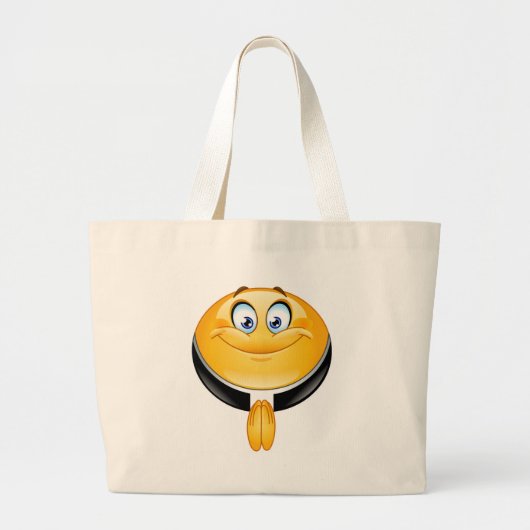priester emoji grote tote bag (Voorkant)