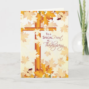 Priester gelukkig Thanksgiving, katholiek Feestdagen Kaart