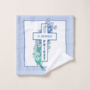Priester Kruisbloemen gepersonaliseerd Washandje