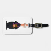 Priester met bijbel als grappig geestelijk karakte bagagelabel (Voorkant horizontaal)