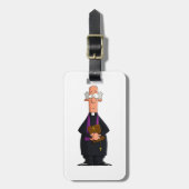 Priester met bijbel als grappig geestelijk karakte bagagelabel (Voorkant verticaal)