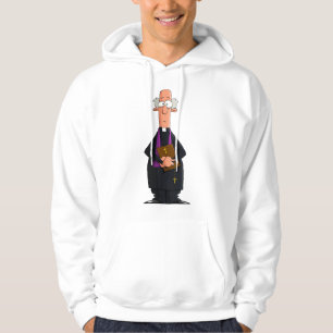 Priester met bijbel als grappig geestelijk karakte hoodie