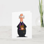Priester met bijbel als grappig geestelijk karakte kaart (Voorkant)