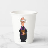 Priester met bijbel als grappig geestelijk karakte papieren bekers (Voorkant)