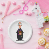 Priester met bijbel als grappig geestelijk karakte papieren bordje (Feest)