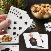 Priester met bijbel als grappig geestelijk karakte pokerkaarten (Insitu)