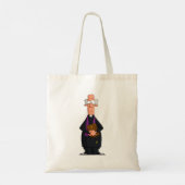Priester met bijbel als grappig geestelijk karakte tote bag (Achterkant)