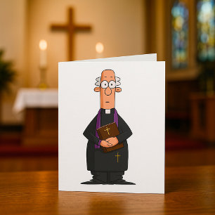 Priester met Bijbel IFunny geestelijke karakter Kaart