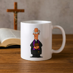 Priester met Bijbel IFunny geestelijke karakter Koffiemok