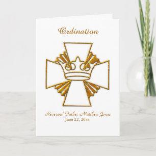 Priester Ordinatie Uitnodiging Gouden Kroon en Kru