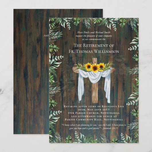 Priester Pastor Diaken Predikant Pensioen Zonneblo (Voorkant / Achterkant)