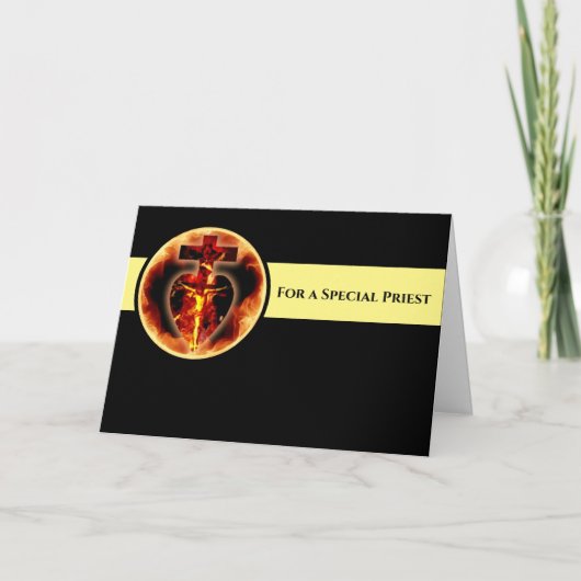 Priester Religieus Katholiek Kruis Heilige Drie-ee Bedankkaart (Voorkant)