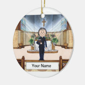 Priester - Vrouw Keramisch Ornament (Links)