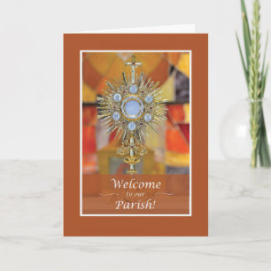 Priester Welkom bij Parish Gold Look Monstrance Kaart