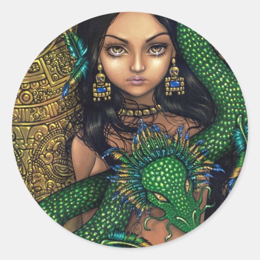 "Priesteres van Quetzalcoatl" Sticker (Voorkant)