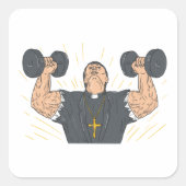 Priestergewicht van de hefboom vierkante sticker (Voorkant)