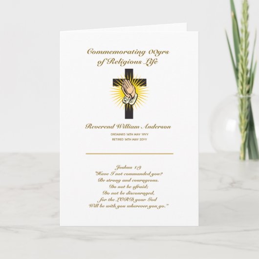 Priesterlijke Kaart van pensionering Aangepaste bi (Voorkant)
