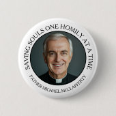 PRIESTERSCHAP FOTO EENVOUDIG ZWART-WIT RONDE BUTTON 5,7 CM (Voorkant)