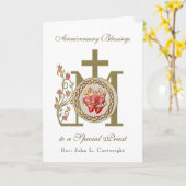 Priesterste Jubileum Orde Maagd Mary Jezus Kaart (Gele Bloem)