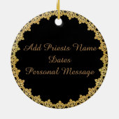 Priesterwijding Jubileum Glas in Lood Op Maat Gema Keramisch Ornament (Achterkant)