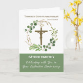 Priesterwijding Jubileum Greenery Krans Kaart (Gele Bloem)