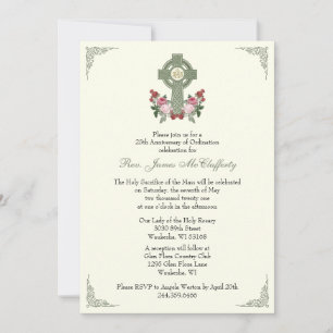 Priesterwijding Jubileum Keltische kruis Rozen Kaart