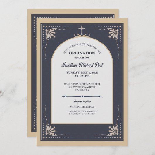 Priesterwijding Uitnodiging (Voorkant / Achterkant)