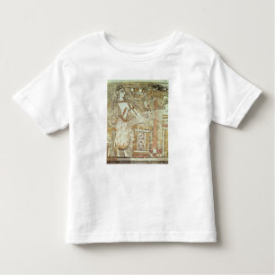 Priestess op een altar, detail van een kinder shirts