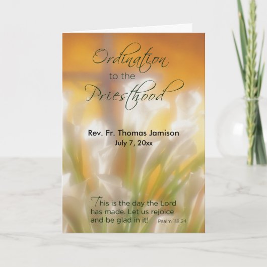 Priesthood Ordination,  naam & datum, L Kaart (Voorkant)