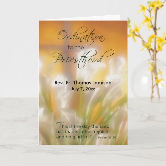 Priesthood Ordination,  naam & datum, L Kaart (Gele Bloem)
