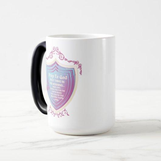 Priez Dieu Design Bleu Morph Mug (Devant gauche)