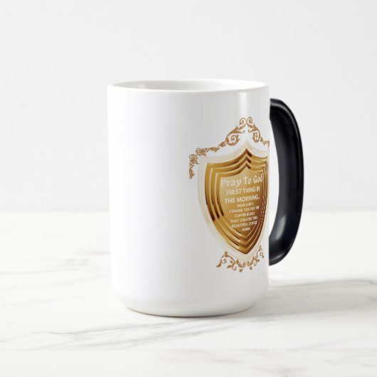Priez Dieu Gold Design Morph Mug (Devant droit)