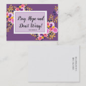 Priez, espérez, n'inquiétez pas la carte sainte de (Devant / Derrière)