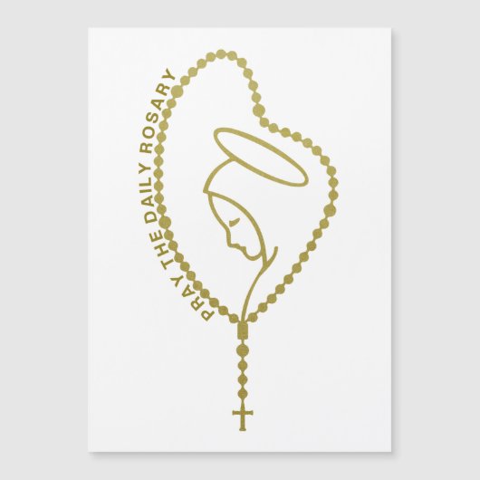 PRIEZ LE JOUR ROSARY VIRGIN MARY GOLD MAGNET (Devant)
