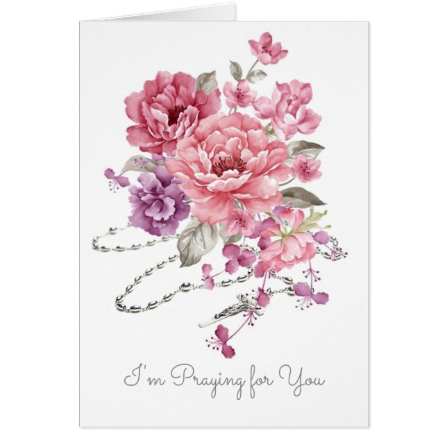 Priez pour vous Rosaire catholique floral (Devant)