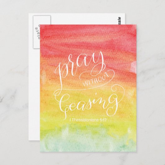 Priez Sans Cesser Carte Postale (Devant / Derrière)