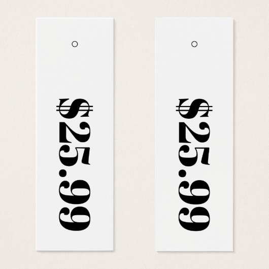 Prijs Alleen witte kleding Hang Label Mini Visitekaartjes (Voorkant /achterkant)