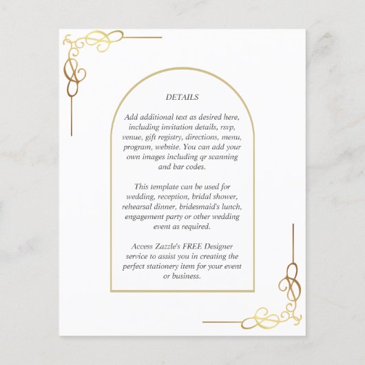 Prijs alles-in-1 goudbruidbruidINVITE Flyer (Achterkant)