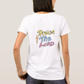 ‘Prijs DE HEER’ met Cross Christian Ladies T-shirt (Achterkant)
