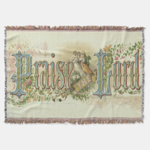 Prijs de Heer Vintage Christelijke Kunst Deken